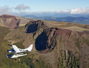 Floatplane over Mt Tarawera